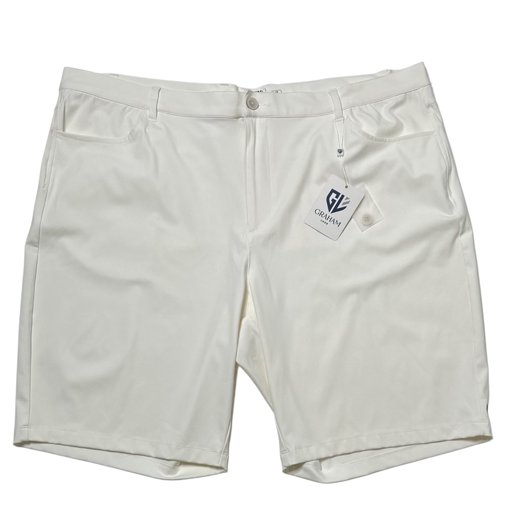 NWT‎ Graham Luxe Wren Short Performance Golf Athletic Bright White Mens 44